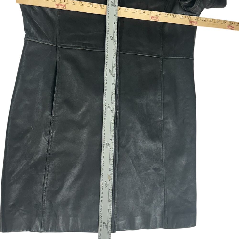 Womens Jacket Size XL Black Leather Long Duster Soft Winter Fall Outdoor Office - Picture 4 of 10